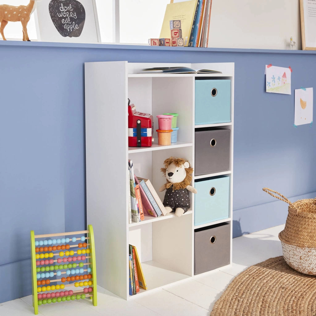 Contenitore per bambini con 4 cestini, blu