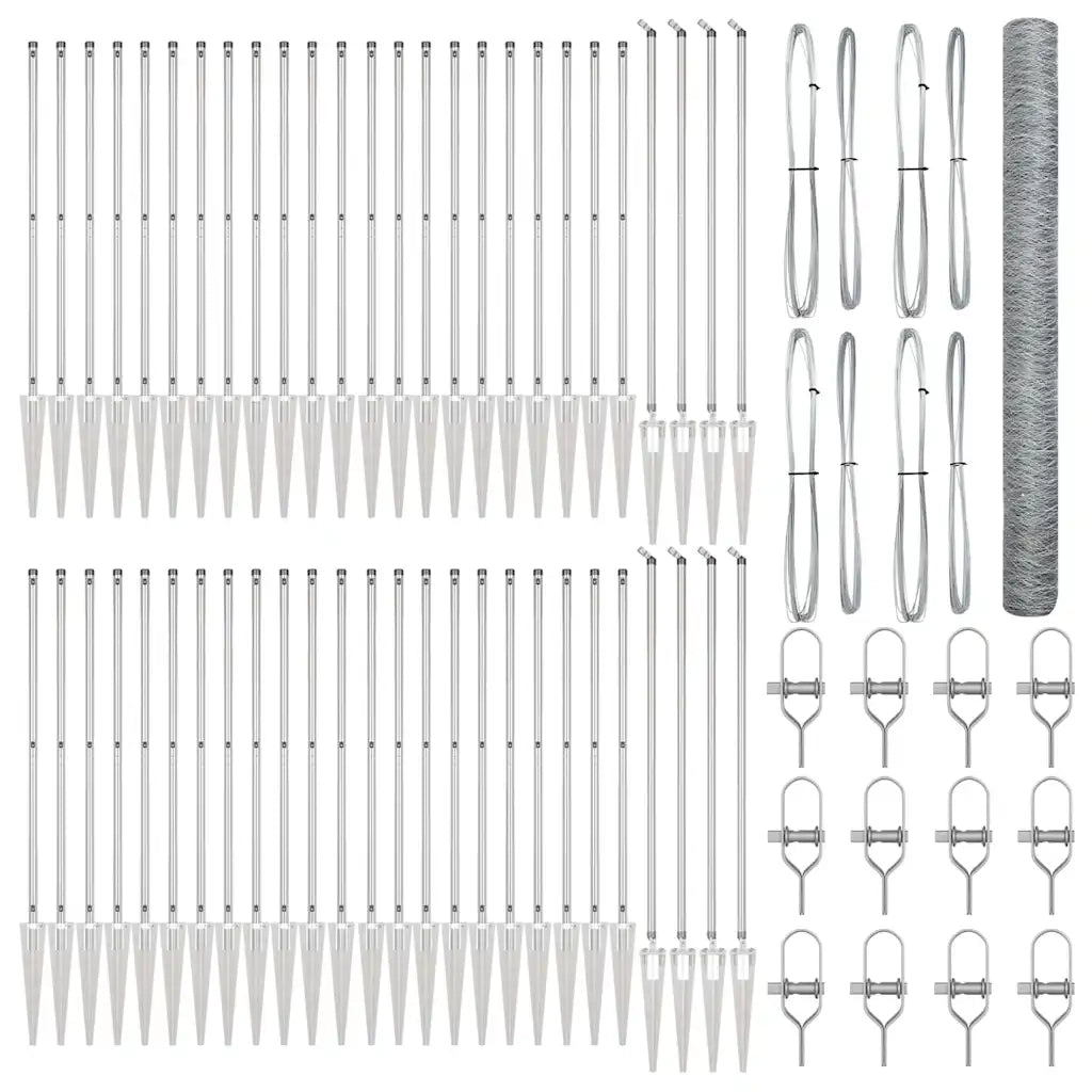 Palo della recinzione Argento 100 x 1,6 m (rete da 36 mm)