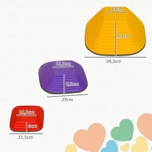 Set 6 Pietre da Equilibrio Quadrate, Impilabili e Antiscivolo, Carico Max 80 kg, Colorate, per Bambini 3-8 Anni