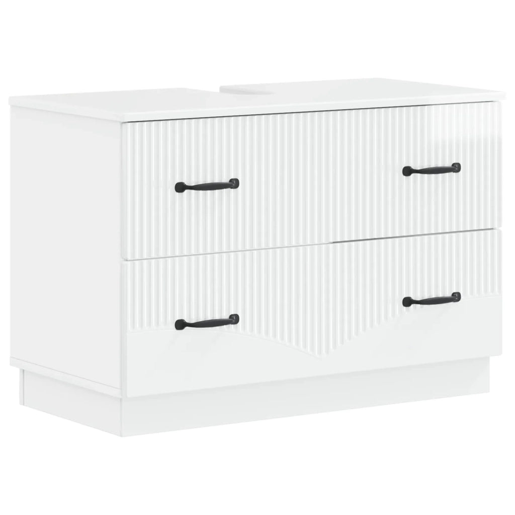 Set di armadietti da bagno in 3 pezzi HOORN Bianco Lucido 3417796