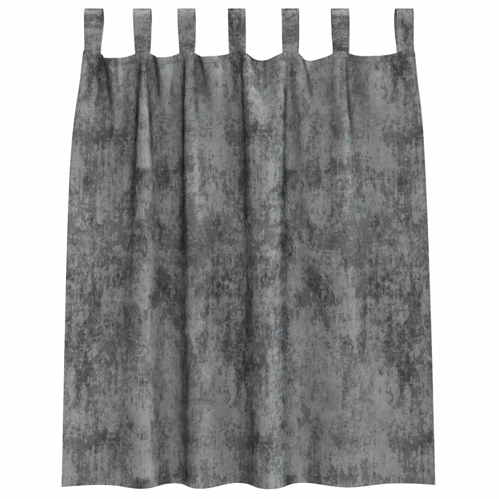 Tende in Velluto con tende 2 pcs Grigio 140 x 140 cm Velluto 4107723