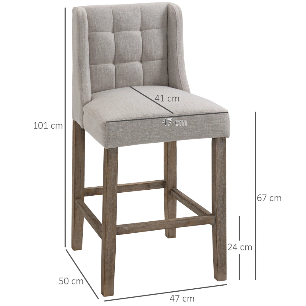 Sgabello da bar imbottito beige 47 x 50 x 101 cm
