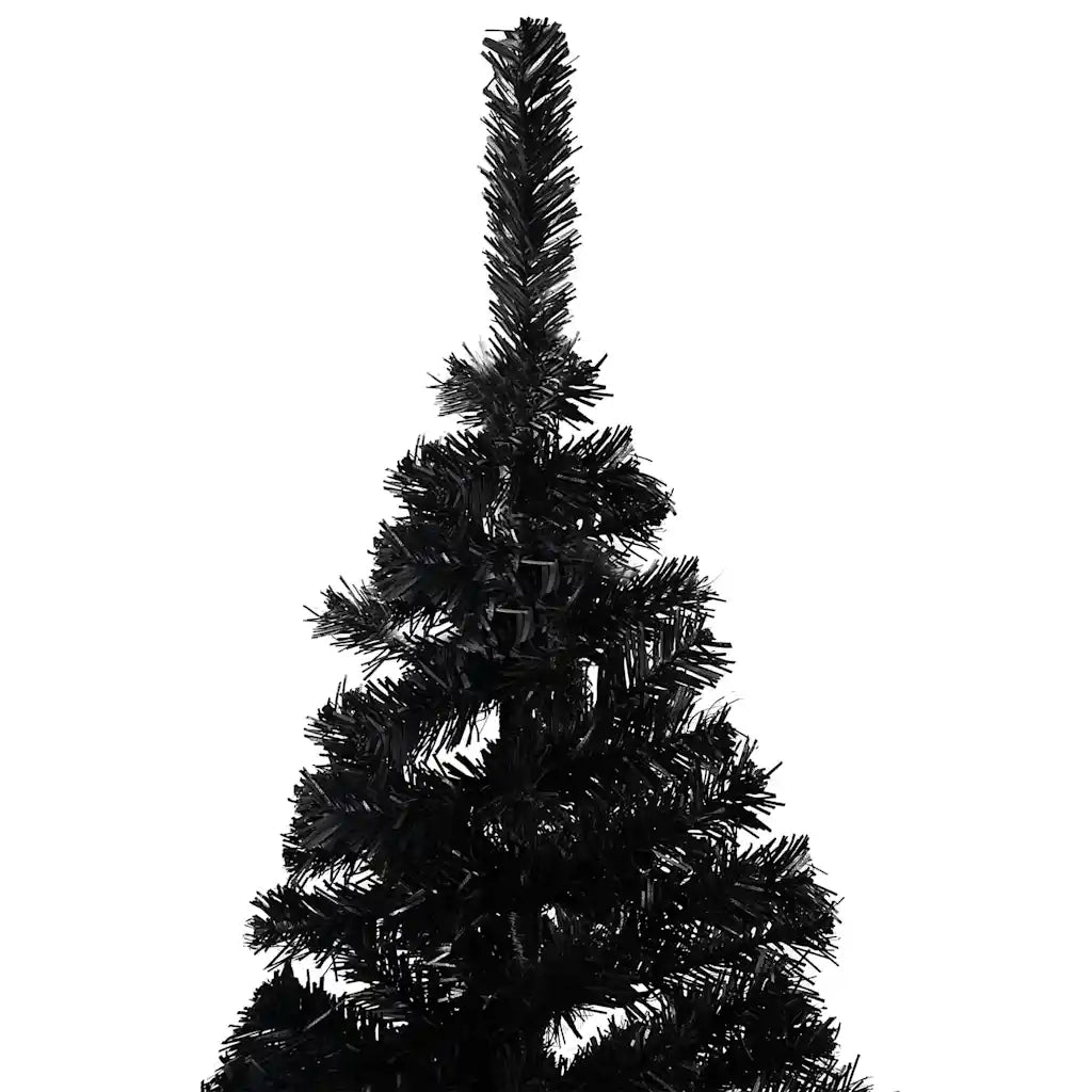 Albero di Natale Preilluminato con Palline Nero 120 cm PVC 3077674