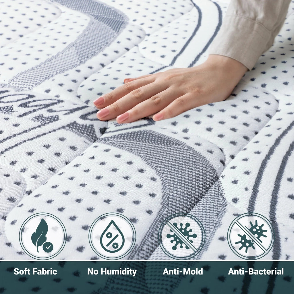 Materasso Matrimoniale 150x210 cm a Media Rigidita' | Altezza 16 cm | Tessuto Anallergico e Traspirante | Proprieta' Ortopediche e Automodellanti | Prodotto in Italia