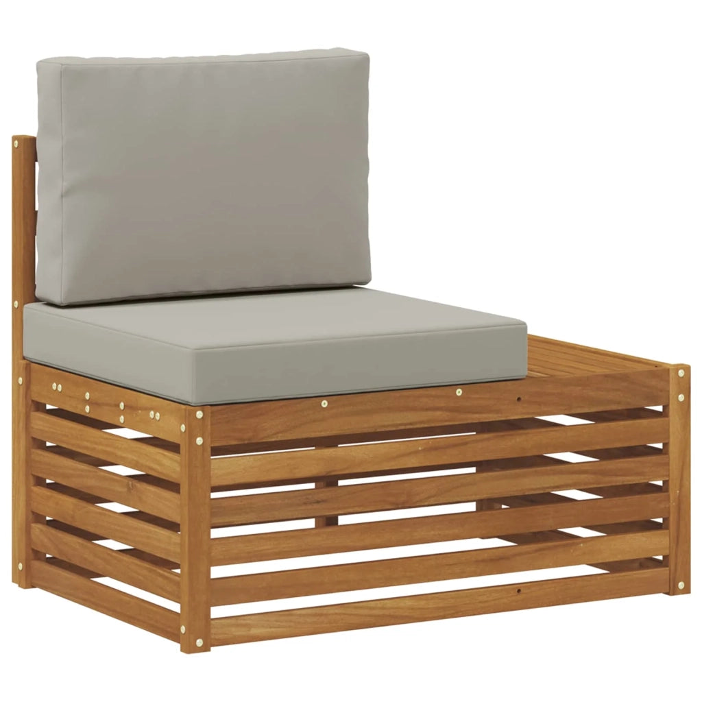 Set di divani da esterno 6 Pezzo Grigio Naturale e Chiaro 3375451