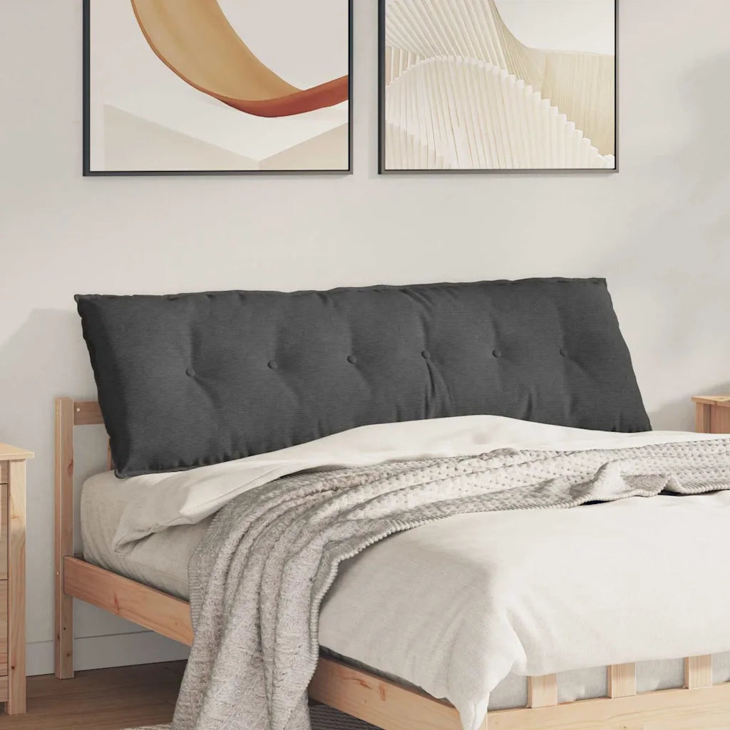 Cuscino per Schiena | Cuscino dorsale Grigio scuro 160 x 50 cm Tessuto in Cords
