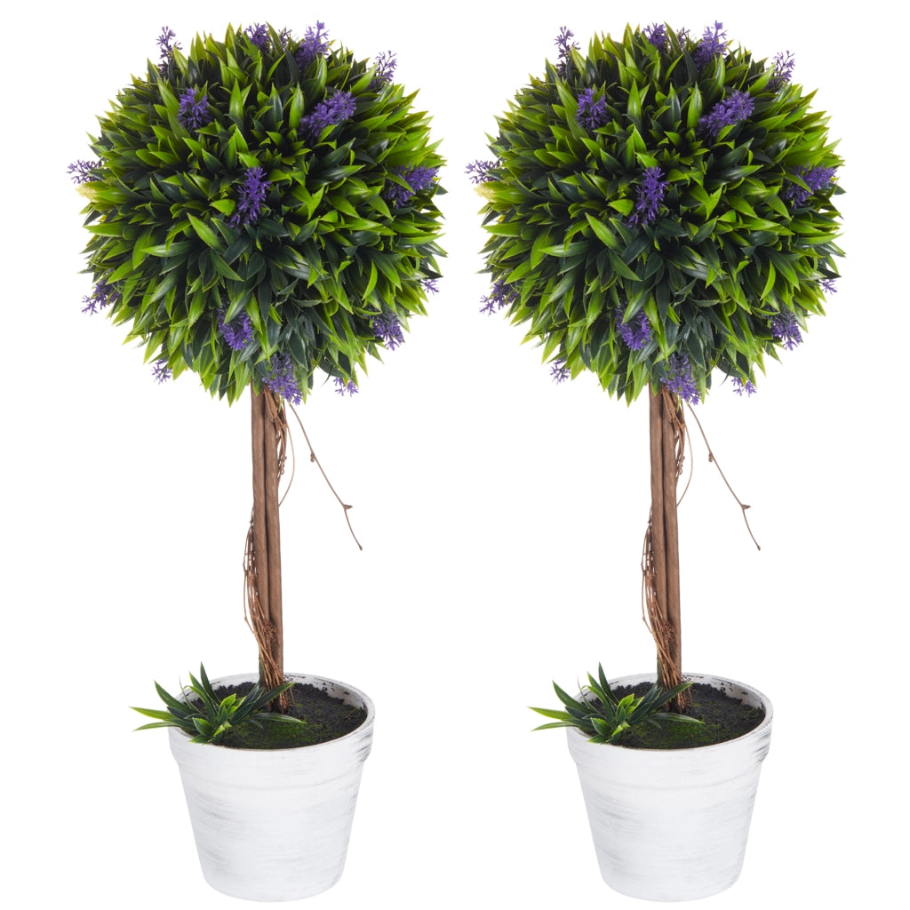 Set 2 Piante Artificiali Lavanda con Vaso ¨C Xylo ¨C Verde 60 cm