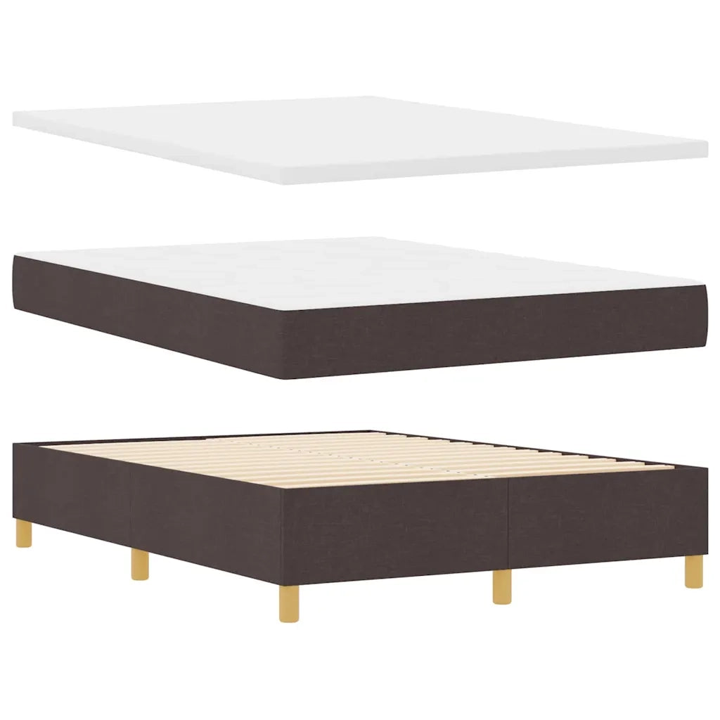 Letto a Sorgente LED Marrone Scuro 160 x 200 cm Tessuto