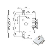 Serratura Sic.Triplice Dx Dm E73 7111-1De Atra