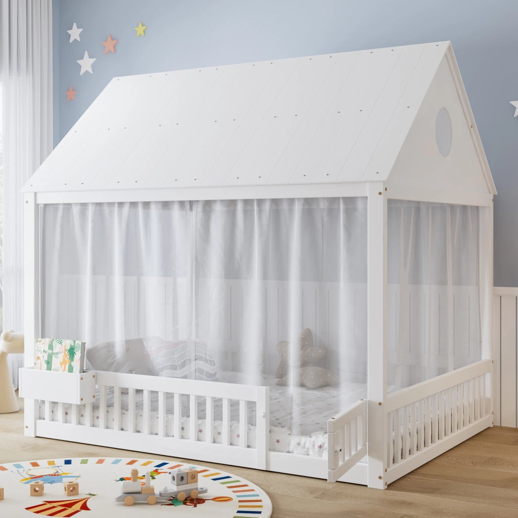 Letto singolo 140 × 200 cm con vano portaoggetti rete a doghe struttura in legno MDF bianco