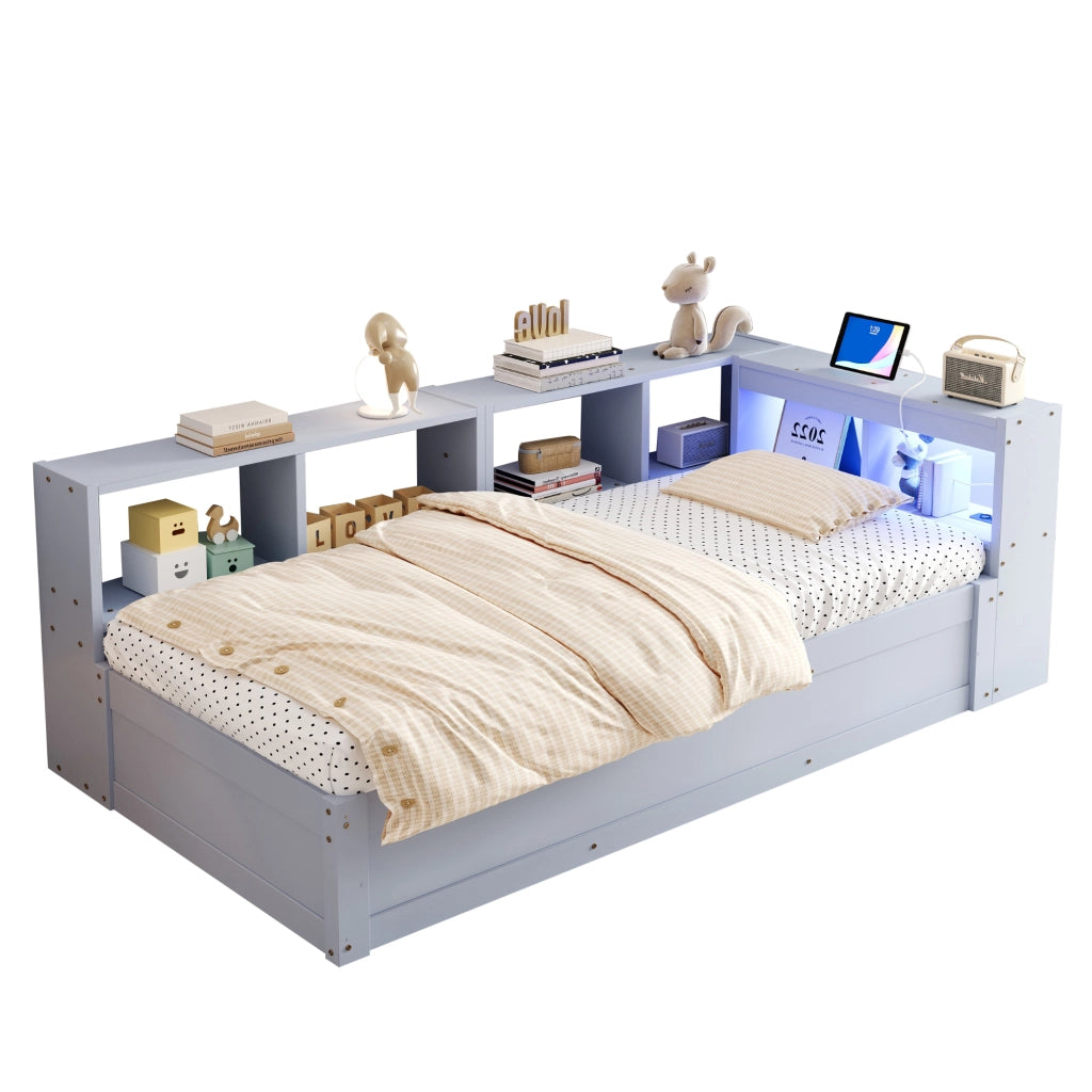 letto multifunzione mdf grigio 90 x 200 cm