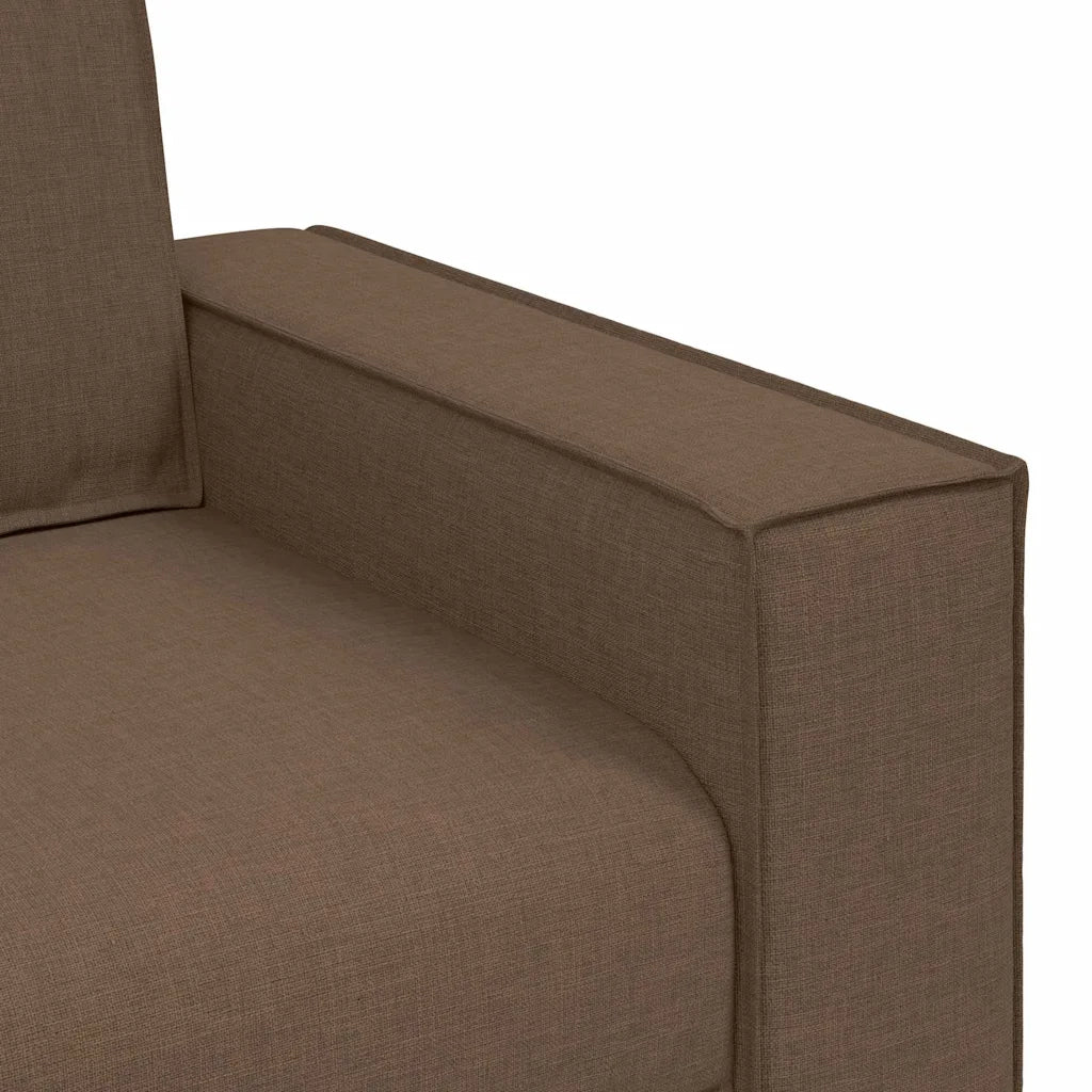 Divano 3 pcs Marrone 220 x 80 x 84 cm Tessuto misto lino 3324613