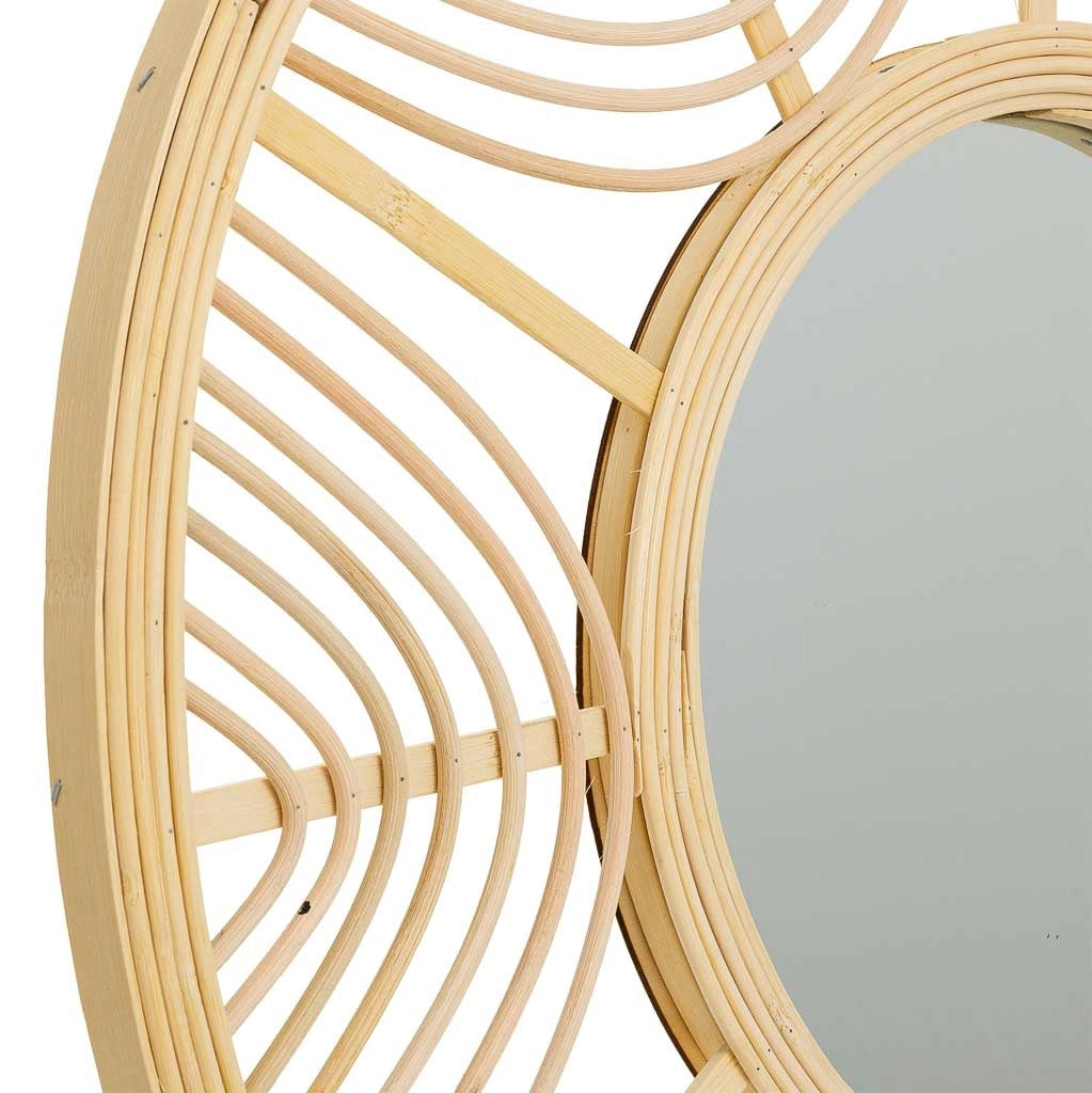 Specchio in rattan e bambù marrone d55,5x2h