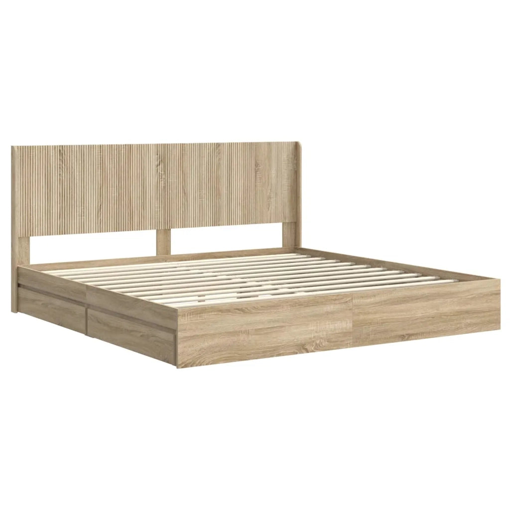 Struttura del letto con stoccaggio e testata Rovere Sonoma 3414003