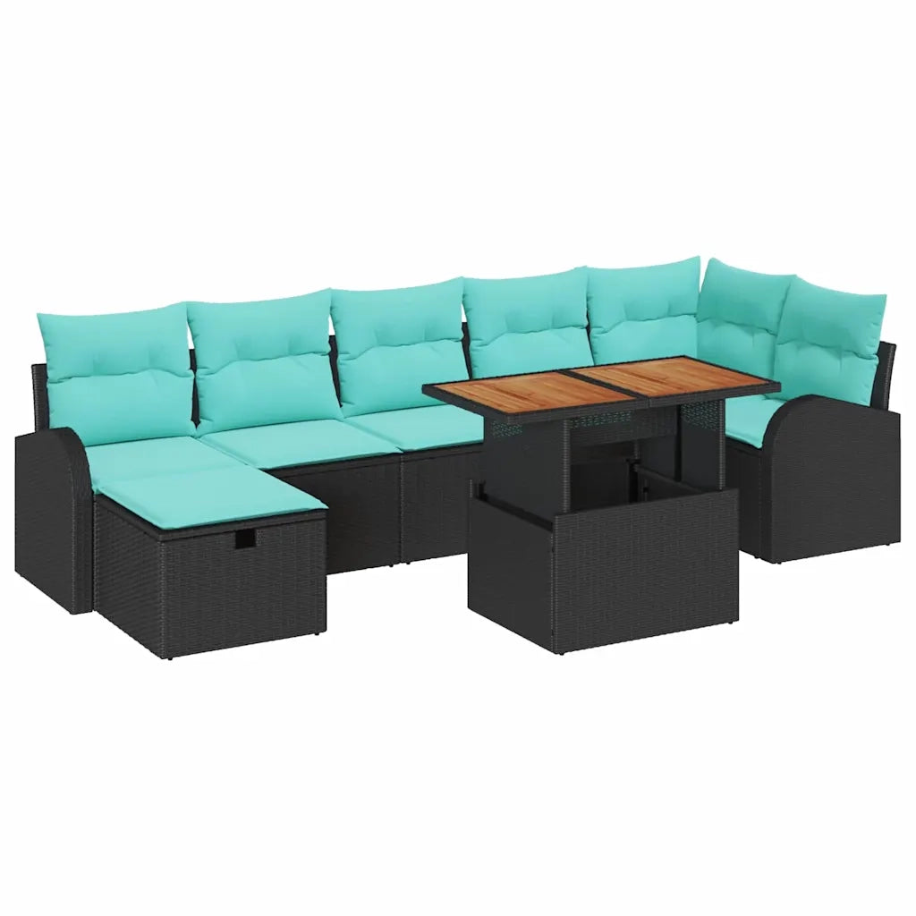 Set Divano da Giardino 8 pcs Nero polyrattan 3361312