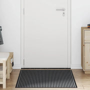 Zerbino | Tappetino a Strisce Nere e Grigie 90x150 cm