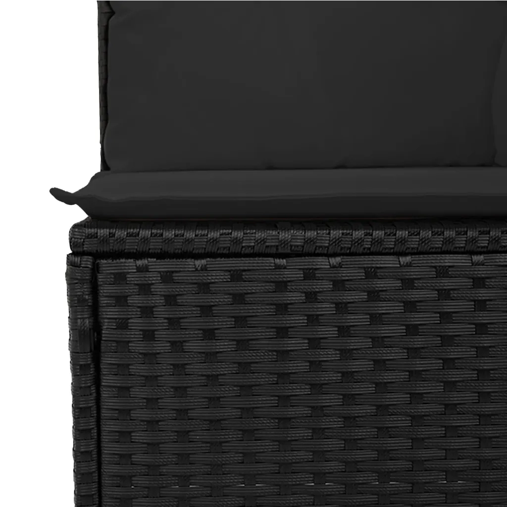 Set Divani da Giardino con Cuscini 7pz Nero Polyrattan 3274815