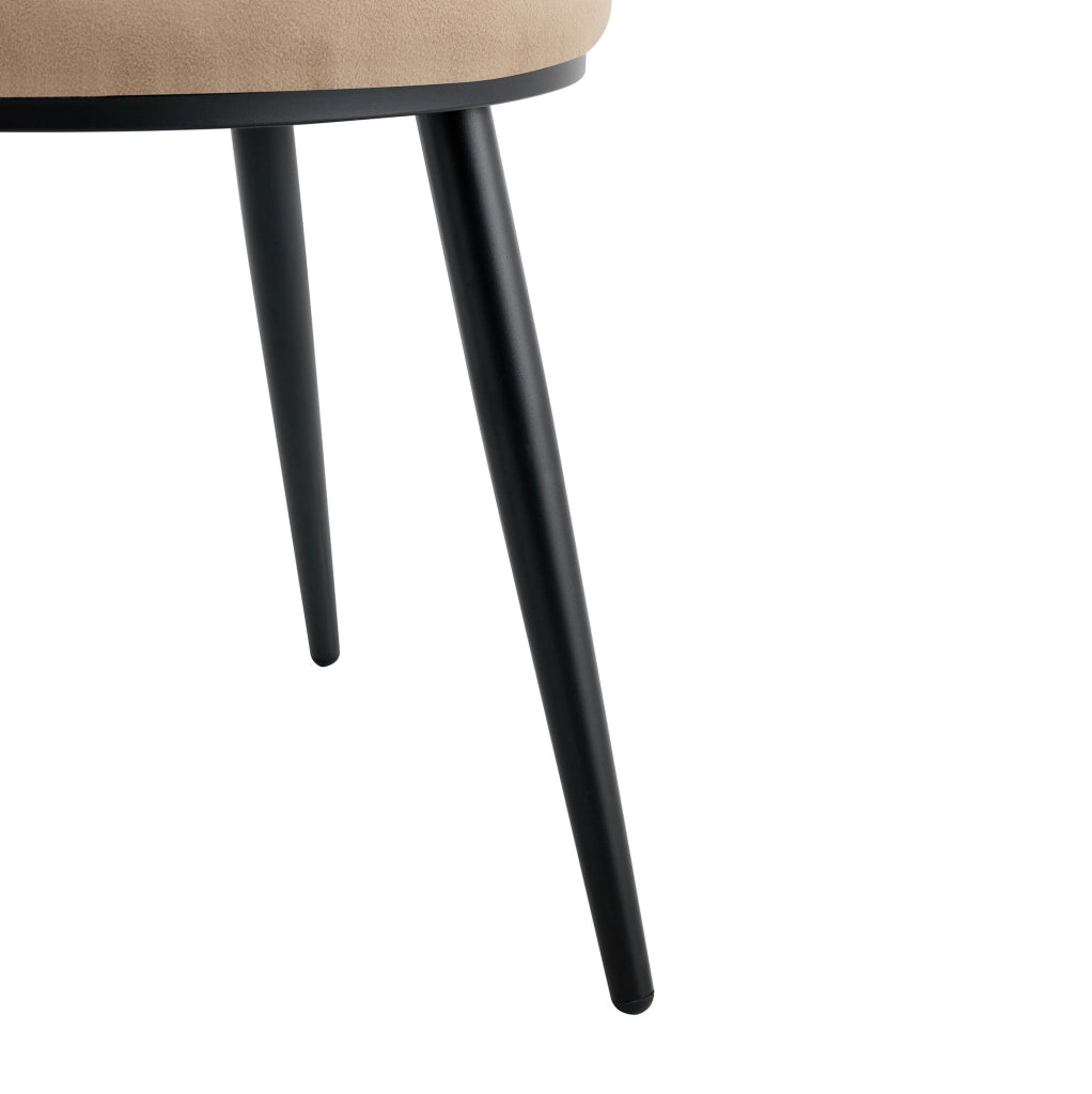 Set di 2 sedie da pranzo in velluto color cammello
