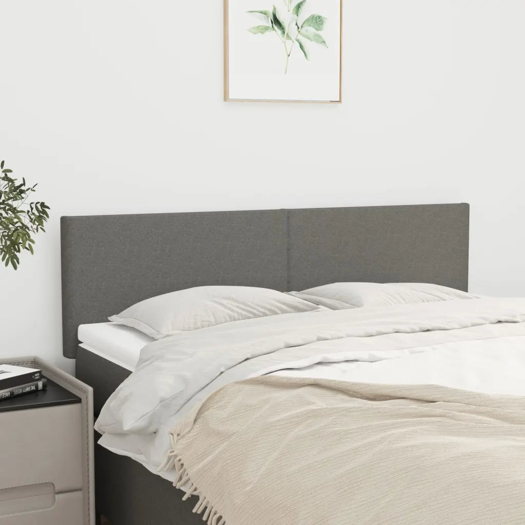 Testiera | Testata 2 pz Grigio Scuro 72x5x78/88 cm in Tessuto