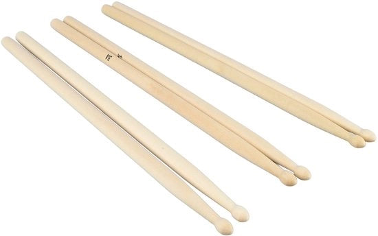Drumsticks 5A con Manico Antiscivolo in Noce Massello - Adatto Adulti - 3 Paia