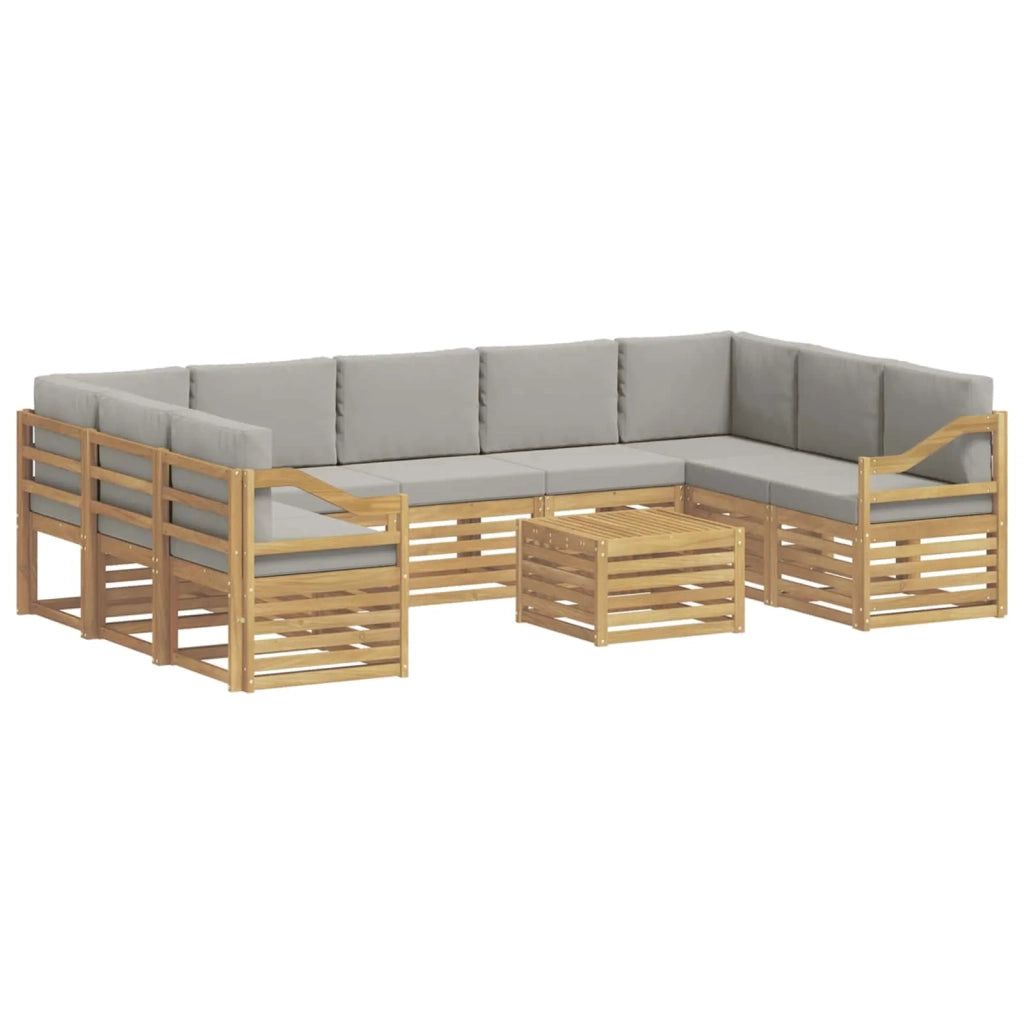 Set divani 10 pcs Bianco e Grigio Chiaro 59 x 59 x 37 cm 3392561