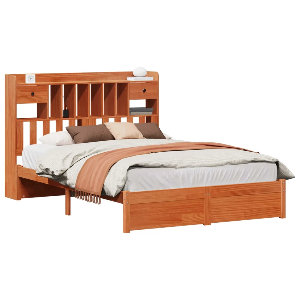 Libreria Struttura Letto con testiera Marrone Cera 200 x 150 cm 3422772