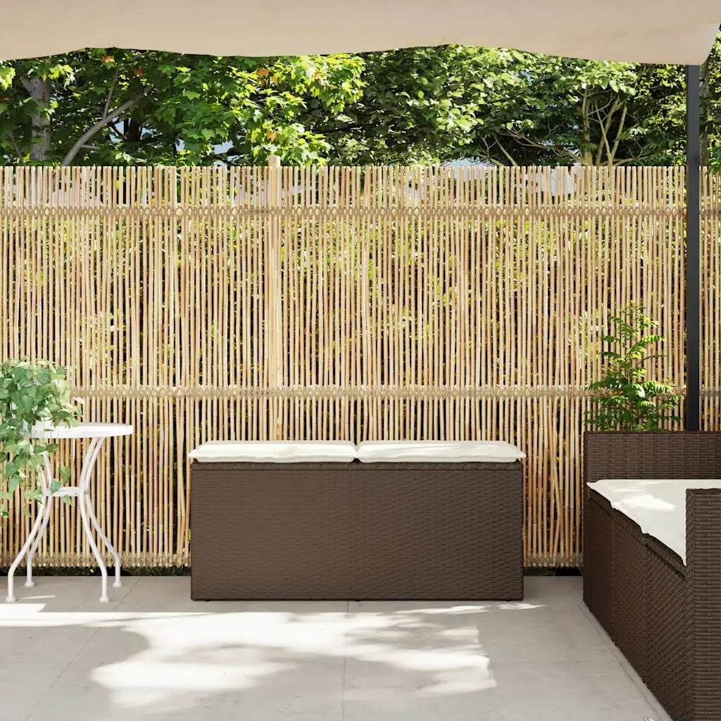 Panca da Giardino con Cuscino Marrone 110x40x44cm in Polyrattan 4104146