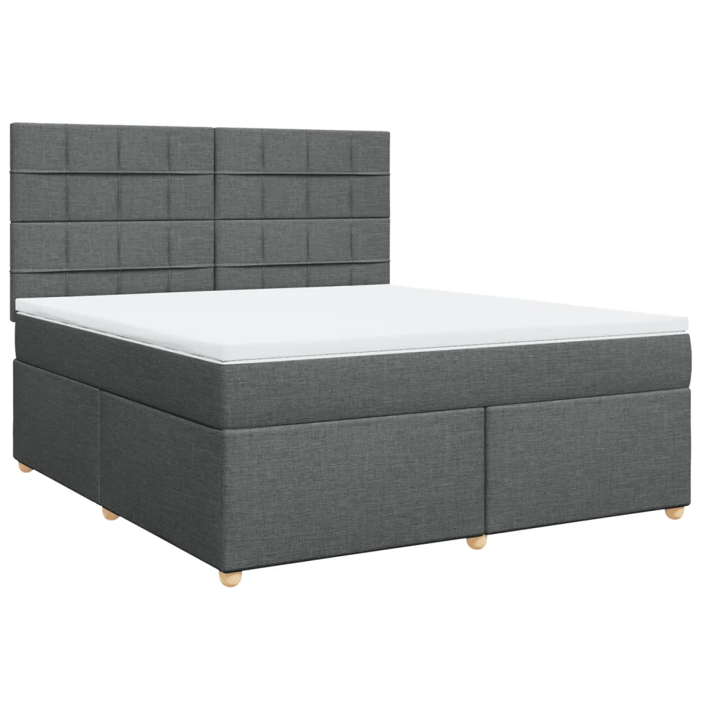 Giroletto a Molle con Materasso Grigio Scuro 180x200 cm Tessuto 3291360
