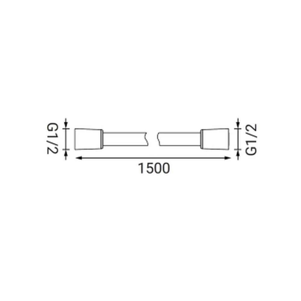 Flessibile Doccia Chromalux Zero PE Argento Grigio 180 cm | Idro-Bric