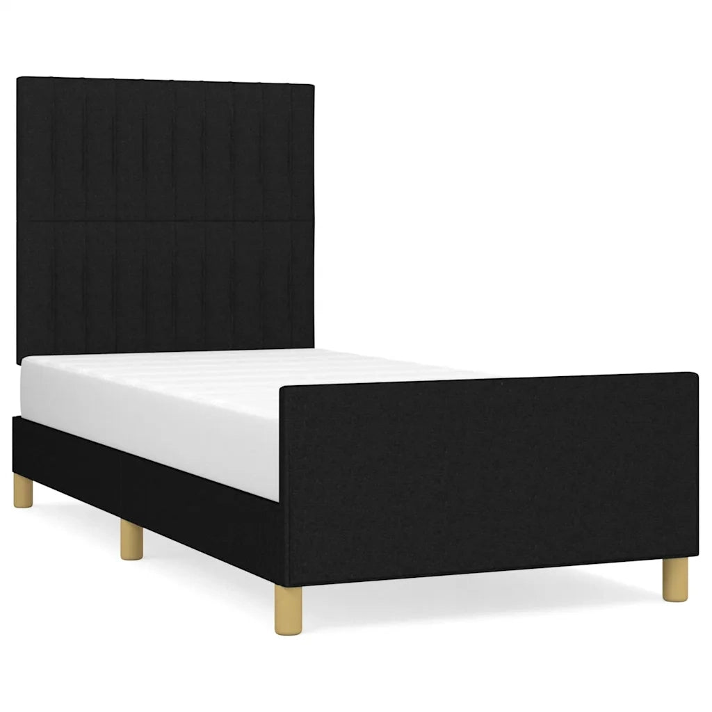 Giroletto senza Materasso-Struttura Letto Nero 90x190 cm in Tessuto 328184