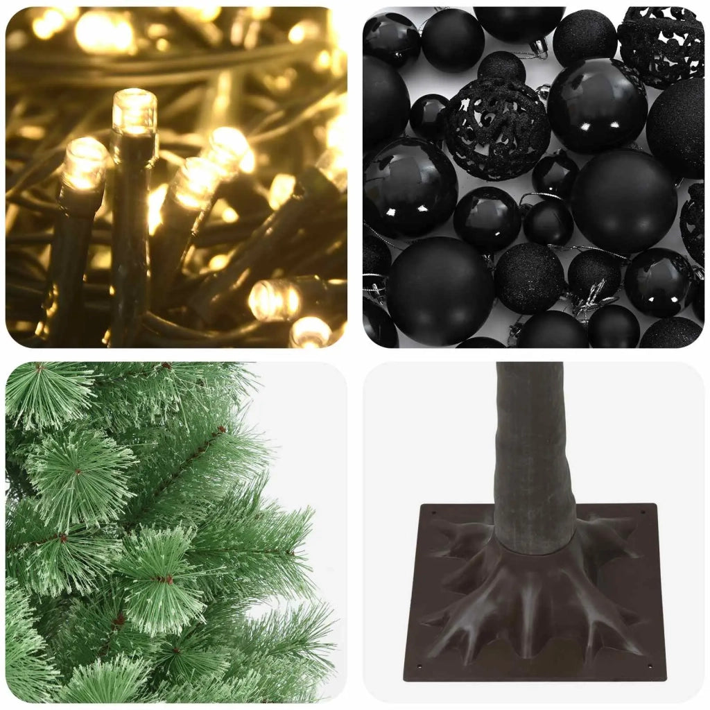 Albero di Natale artificiale con rami snodati e palline 180 cm 3466489