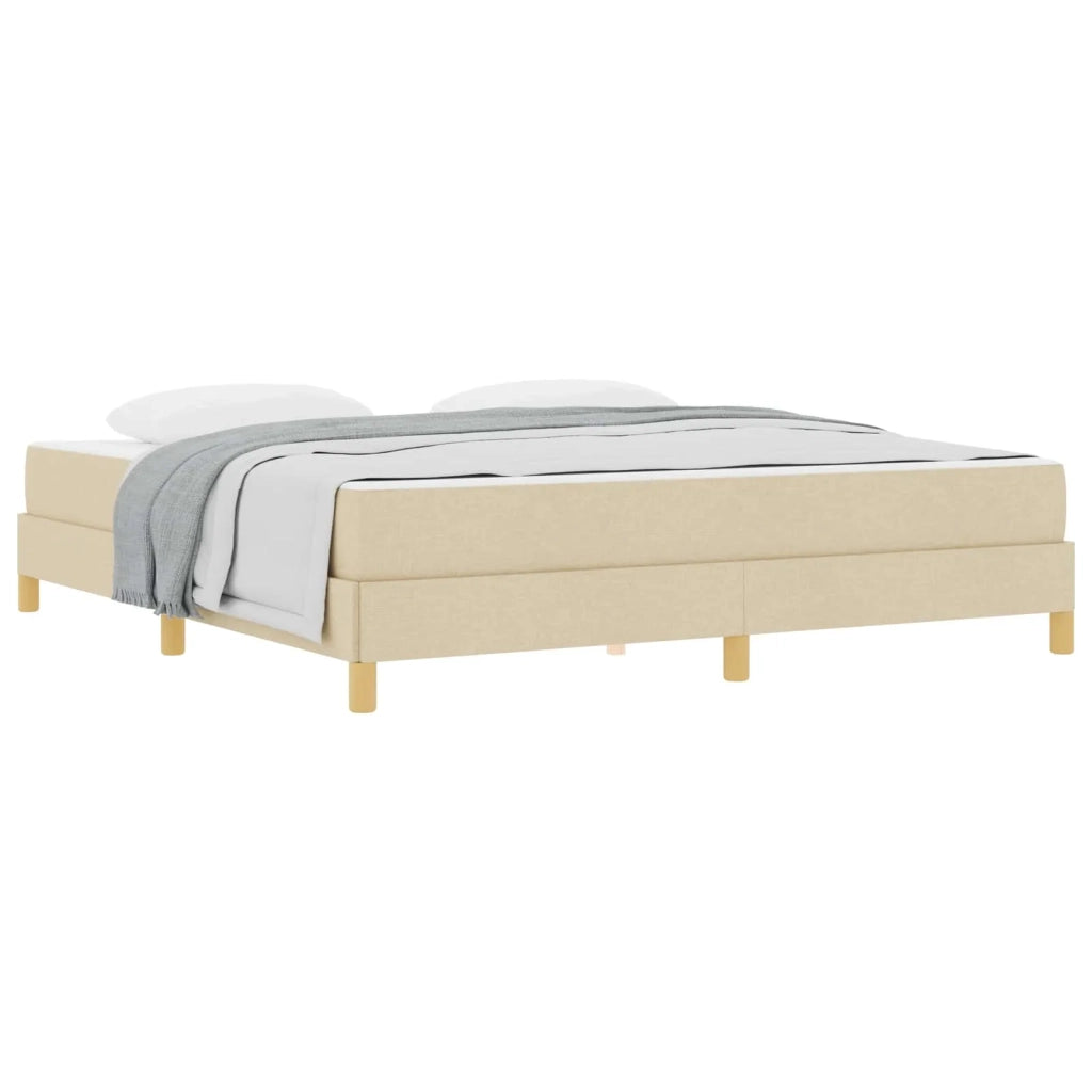 Letto a molle con materasso Crema 180 x 200 cm Tessuto 3398589