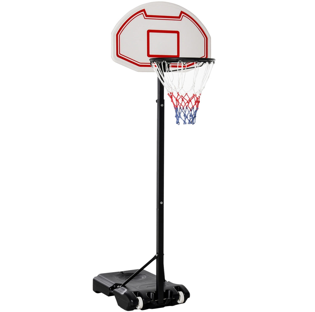 Canestro da basket per bambini 74x45x249 cm in acciaio nero, regolabile, per giardino –