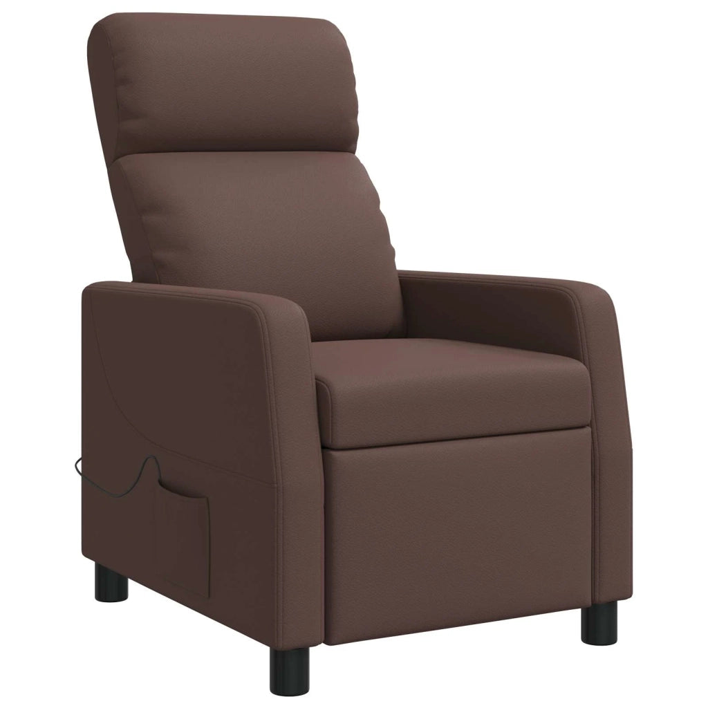 Poltrona Massaggiante Marrone Similpelle 42035091