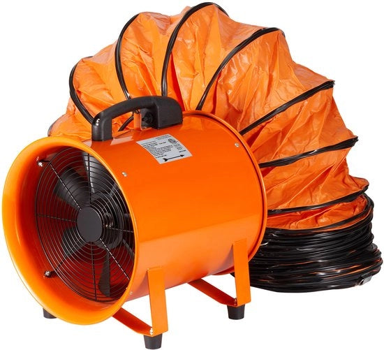 Ventilatore portatile, 304,8 mm Ventilatore cilindrico potente con tubo di 10 m, 367 W Ventilatore di officina, 2574 CFM per polvere e fumo