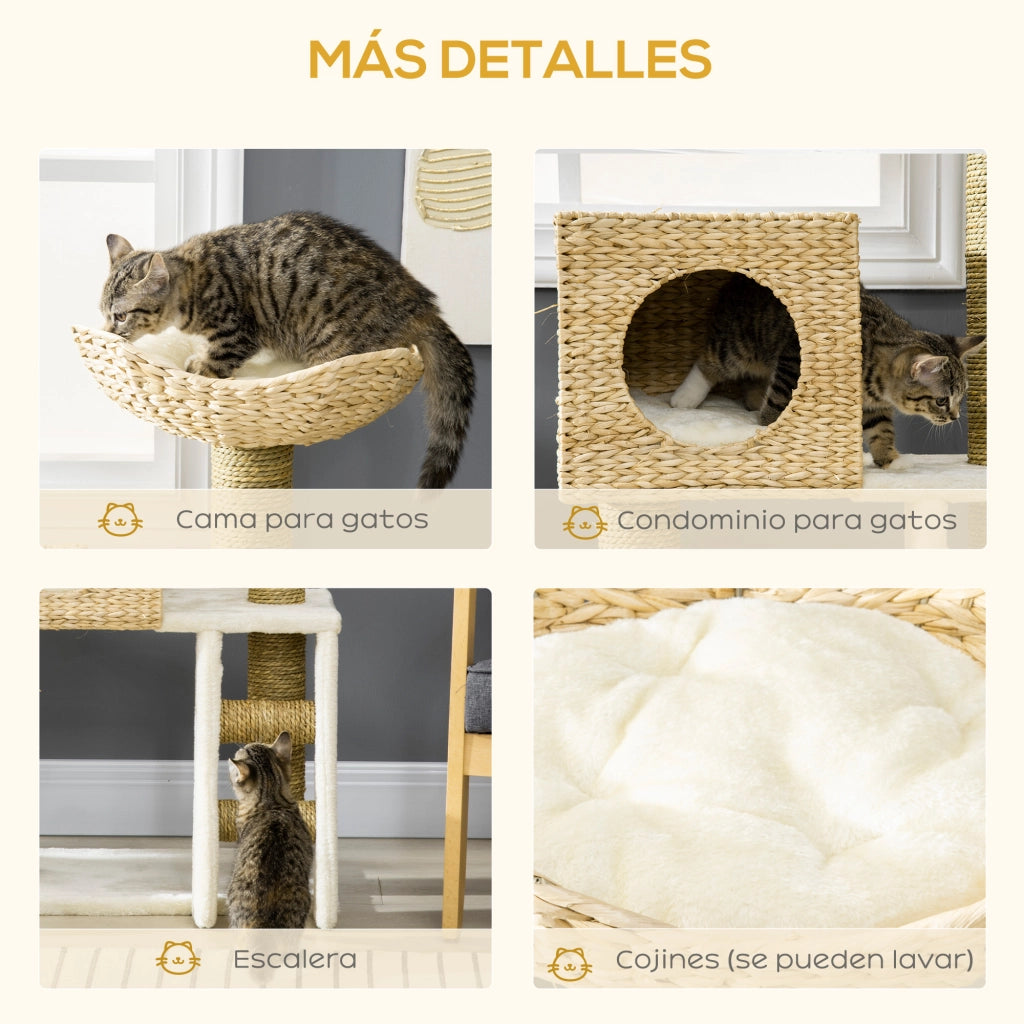 Tiragraffi per Gatti con Cuccia e Grotta ¨C Xylo ¨C Altezza 100,5 cm