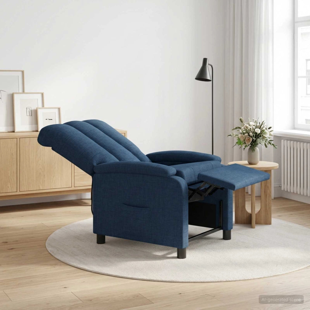 Poltrona reclinabile Blu Tessuto 42034965