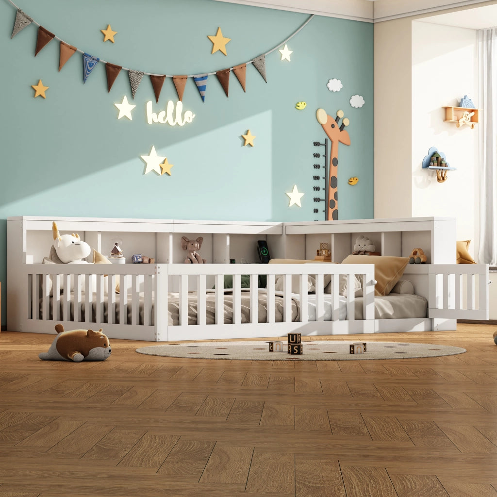 Letto divano 140×200 cm 2 posti con vani laterali; prese USB e barriera estraibile; senza materasso; bianco