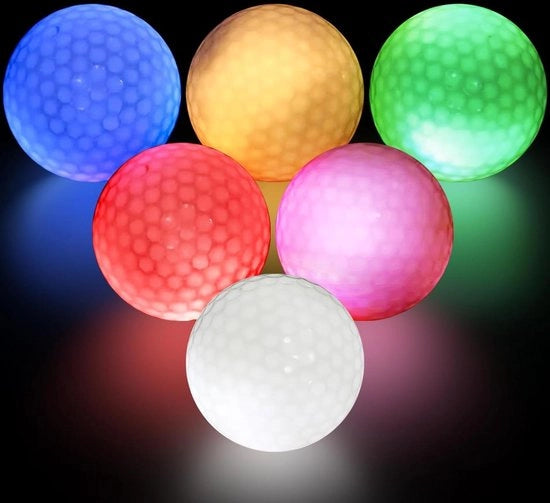 Golfballi luminosi - 6 pezzi colorati golfballi led a led con funzione di allenamento notturno.