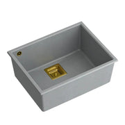 Lavello In Granito David 50 Grey Metallic Tappo rame spazzolato