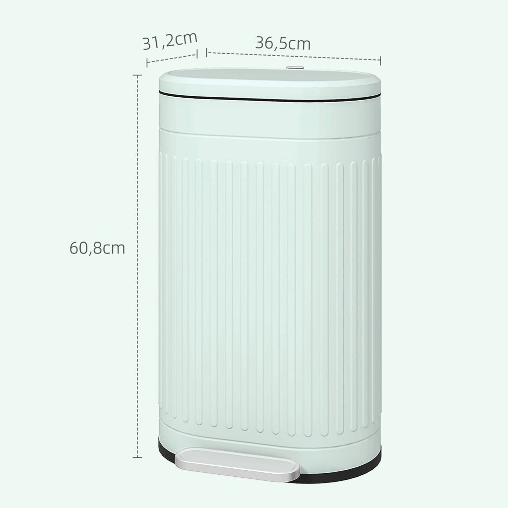 Pattumiera a Pedale 30L ¨C Xylo ¨C Verde con Coperchio Soft-Close e Secchio Interno Rimovibile 36,5x31,2x60,8cm