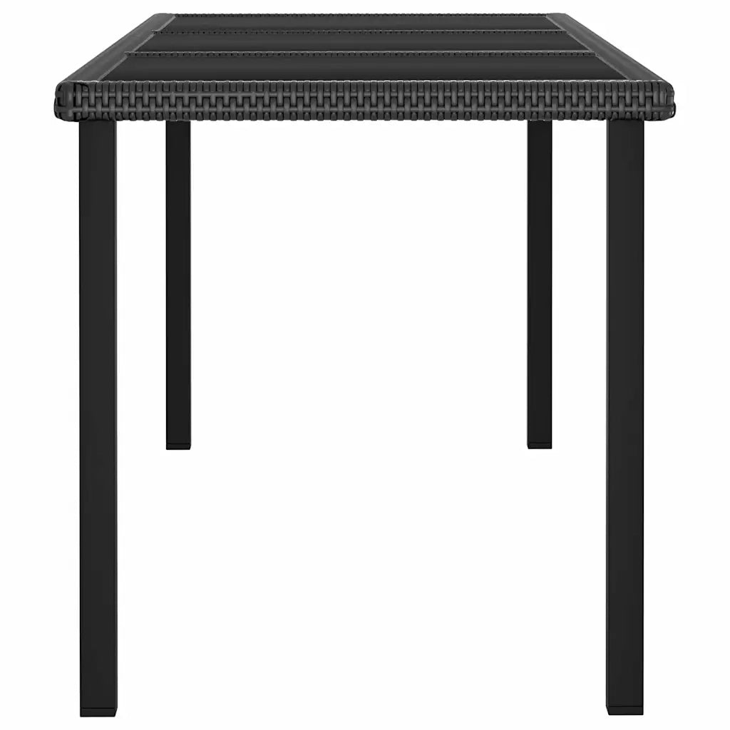 Set da Pranzo da Giardino 7 pz in Polyrattan Nero 3065697