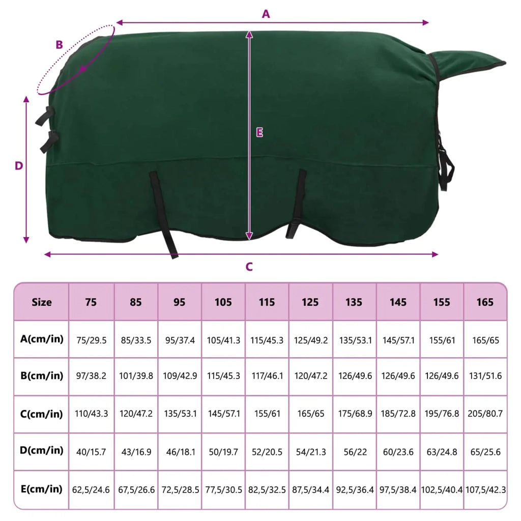 Coperta per Cavalli Verde scuro completo 145 cm Poliestere 42013214