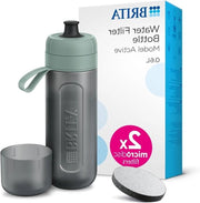 Ottimale bottiglia sportiva modello Active verde scuro (600 ml) con 2 filtri MicroDisc - libera da BPA, filtra cloro, impurità, ormoni, pesticidi e preserva minerali.
