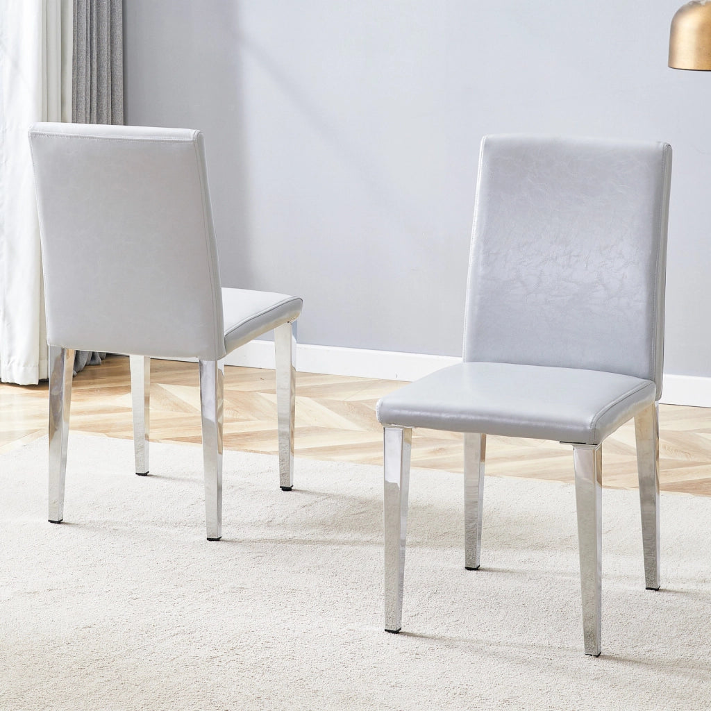 SEDIA da pranzo moderna 90 cm grigio chiaro e argento Set da 2 pezzi
