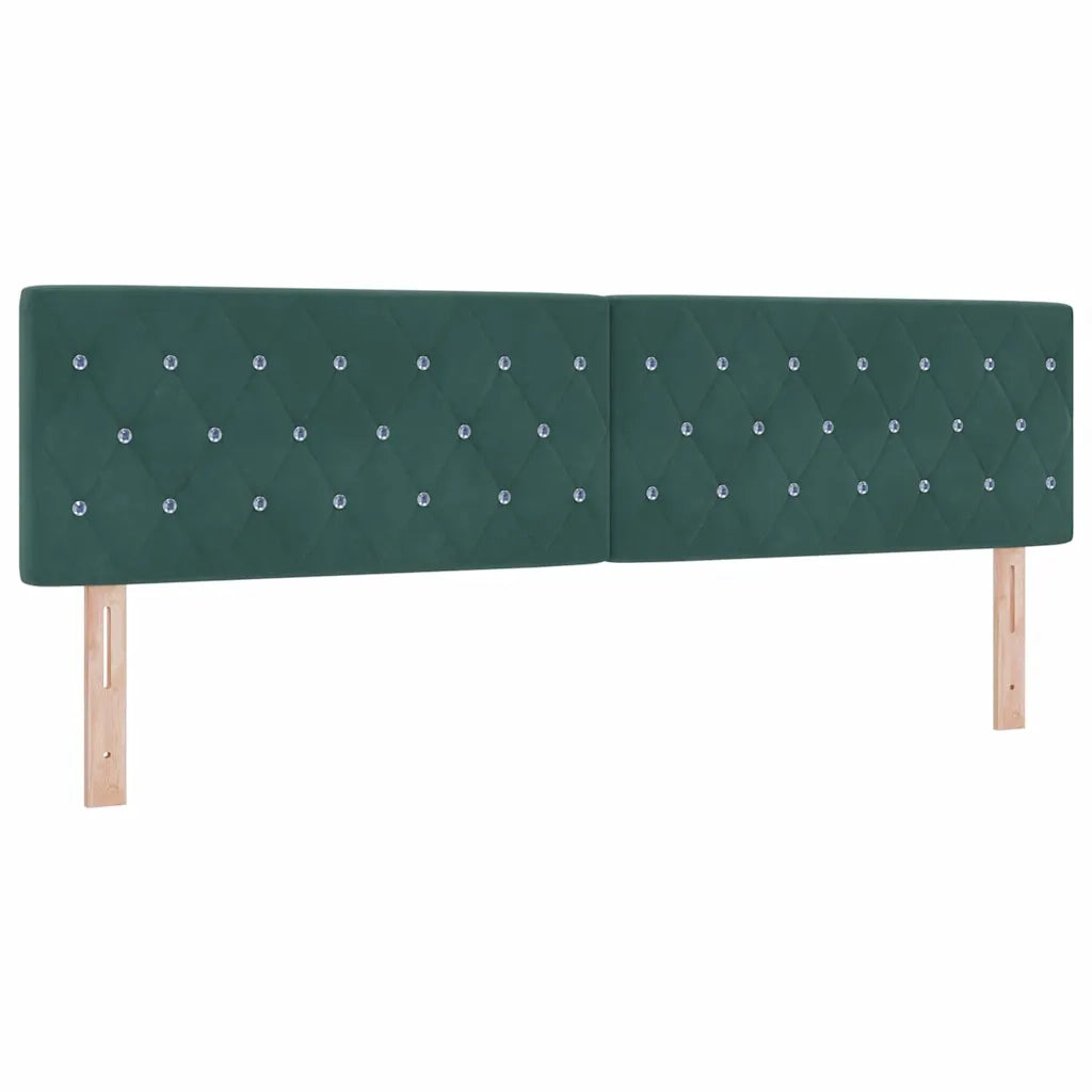 Letto a Sorgente LED con led Verde Scuro 180 x 200 cm Velluto