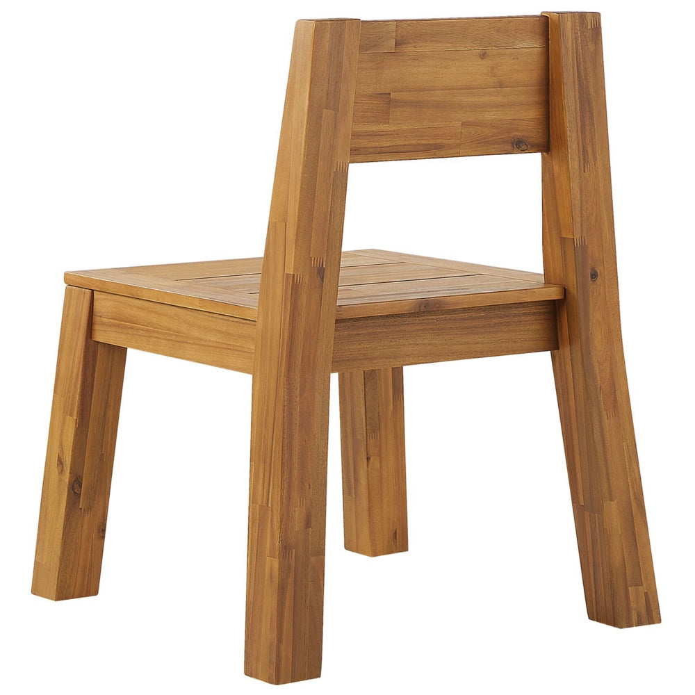 Set di 6 sedie da giardino stile rustico in legno di acacia chiaro laminato 81 x 61 cm da interno esterno rustico design moderno design moderno