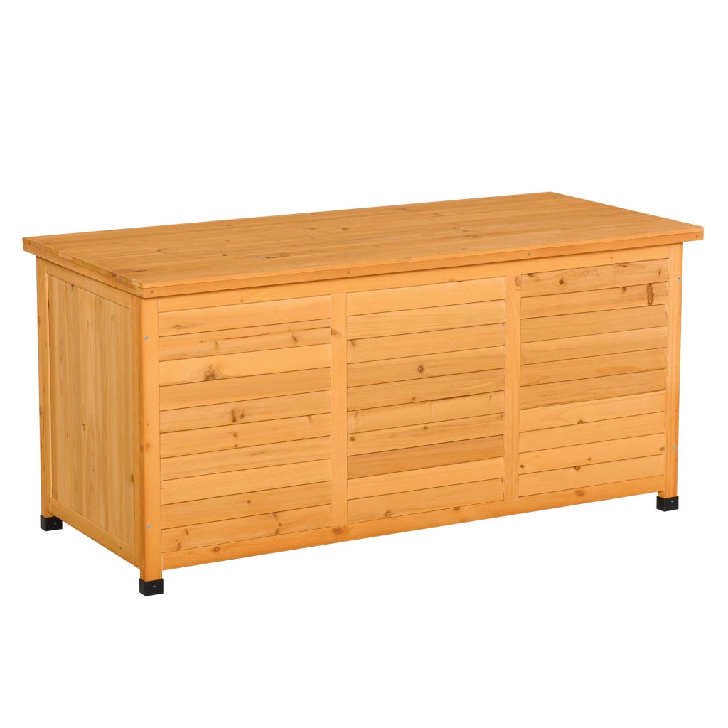 Baule da esterno in legno con coperchio apribile e rivestimento idrorepellente giallo 127 × 56 × 60 cm