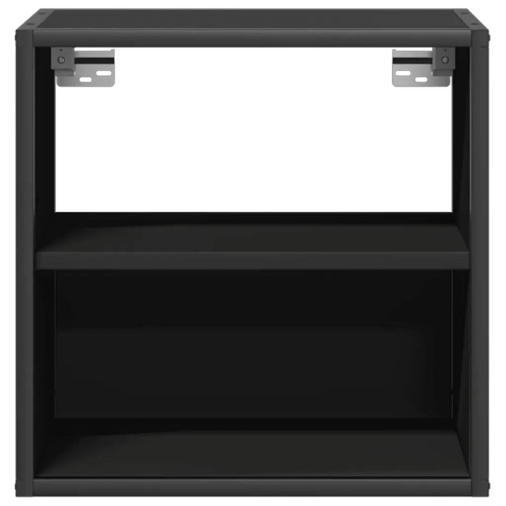 Comodino | Armadio da Notte | Mobiletto da notte a Muro Nero 40x31x39,5 cm