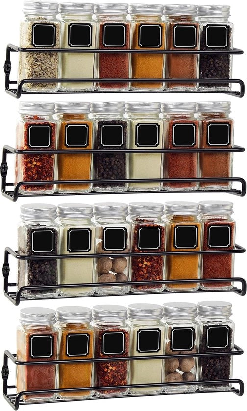 Supporto per Erbacee - 4 Pezzi - Per 24 Vaso per Erbacee - Nero Matt